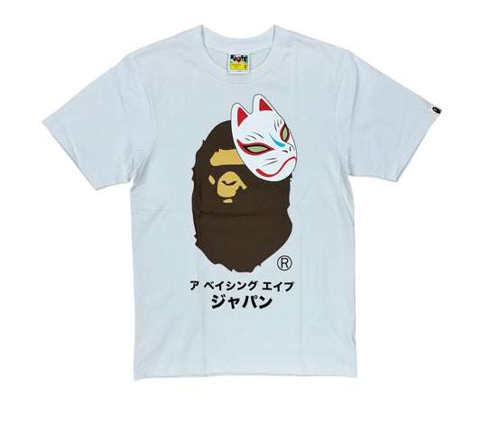 A Bathing Ape “Japanese Fox Mask” White T-Shirt