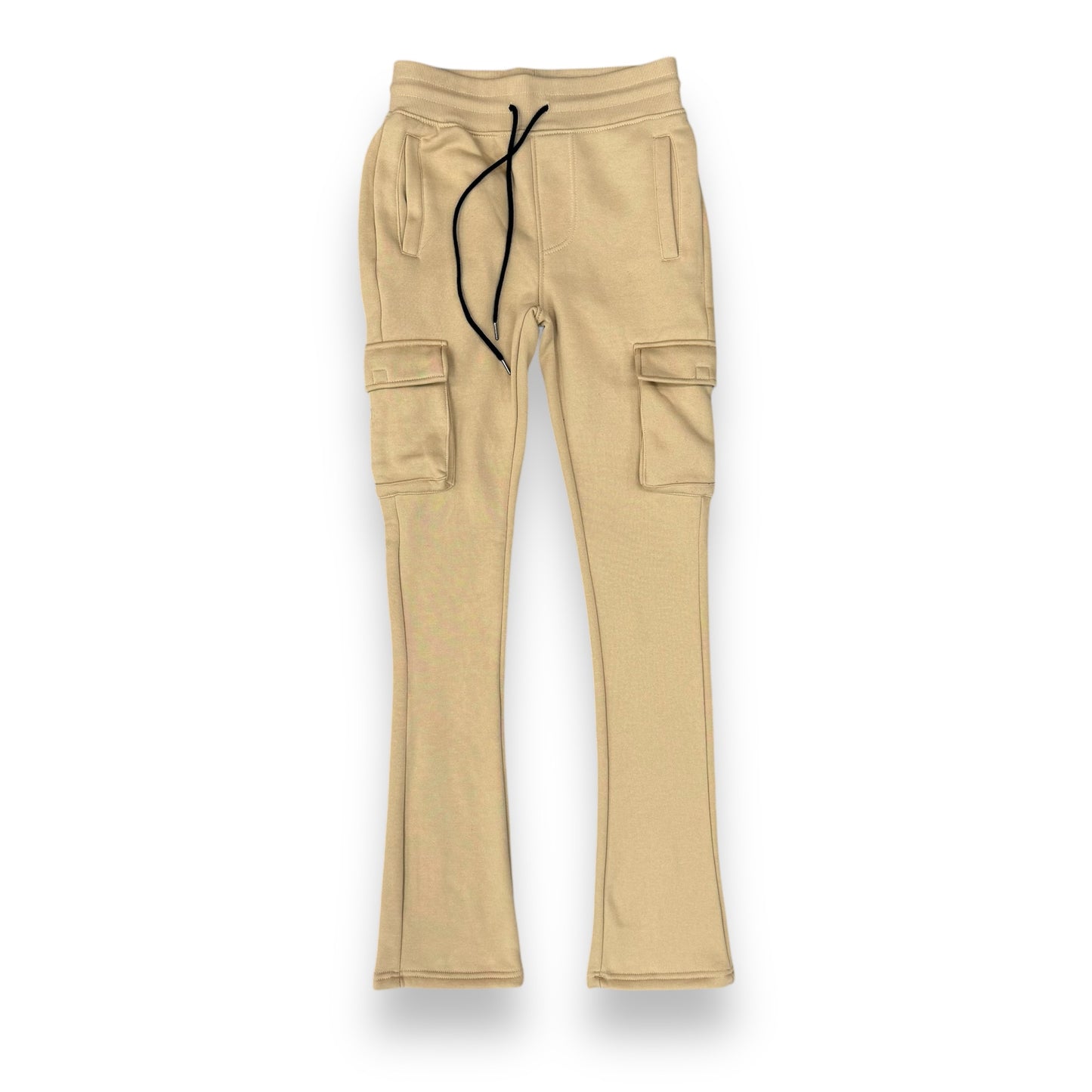 Octagon Stacked Flare Cargo Fleece Khaki Jogger Kid's