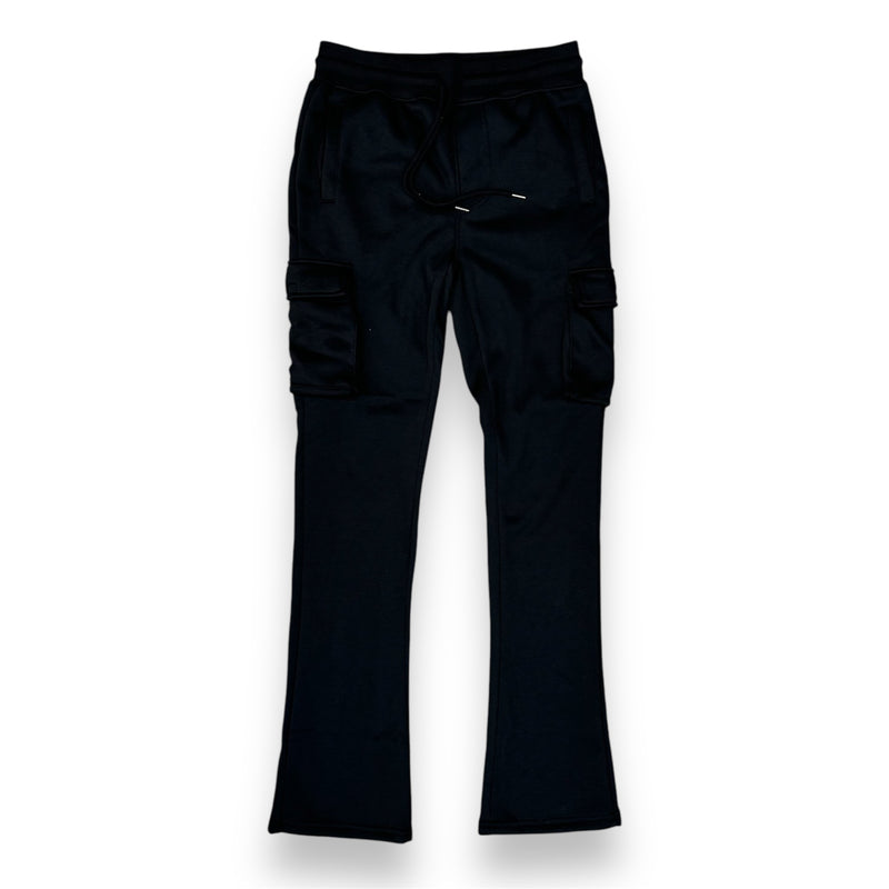 Octagon Stacked Flare Cargo Fleece Dark Grey  Jogger Men's