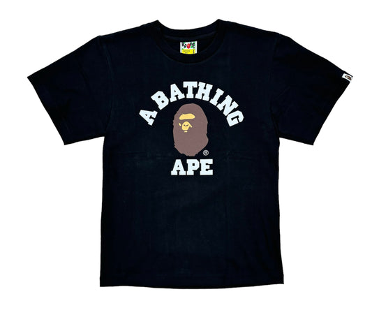 A Bathing Ape Bape “Camo College” Black T-Shirt