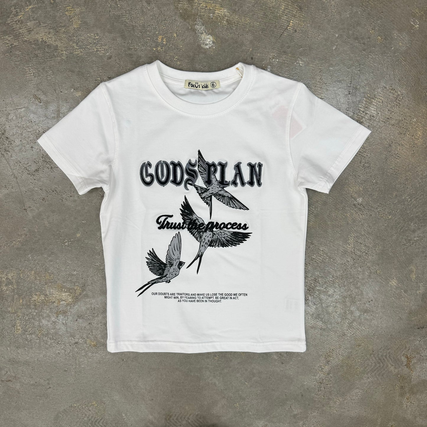 Focus Gods Plain White T-shirt Toddler