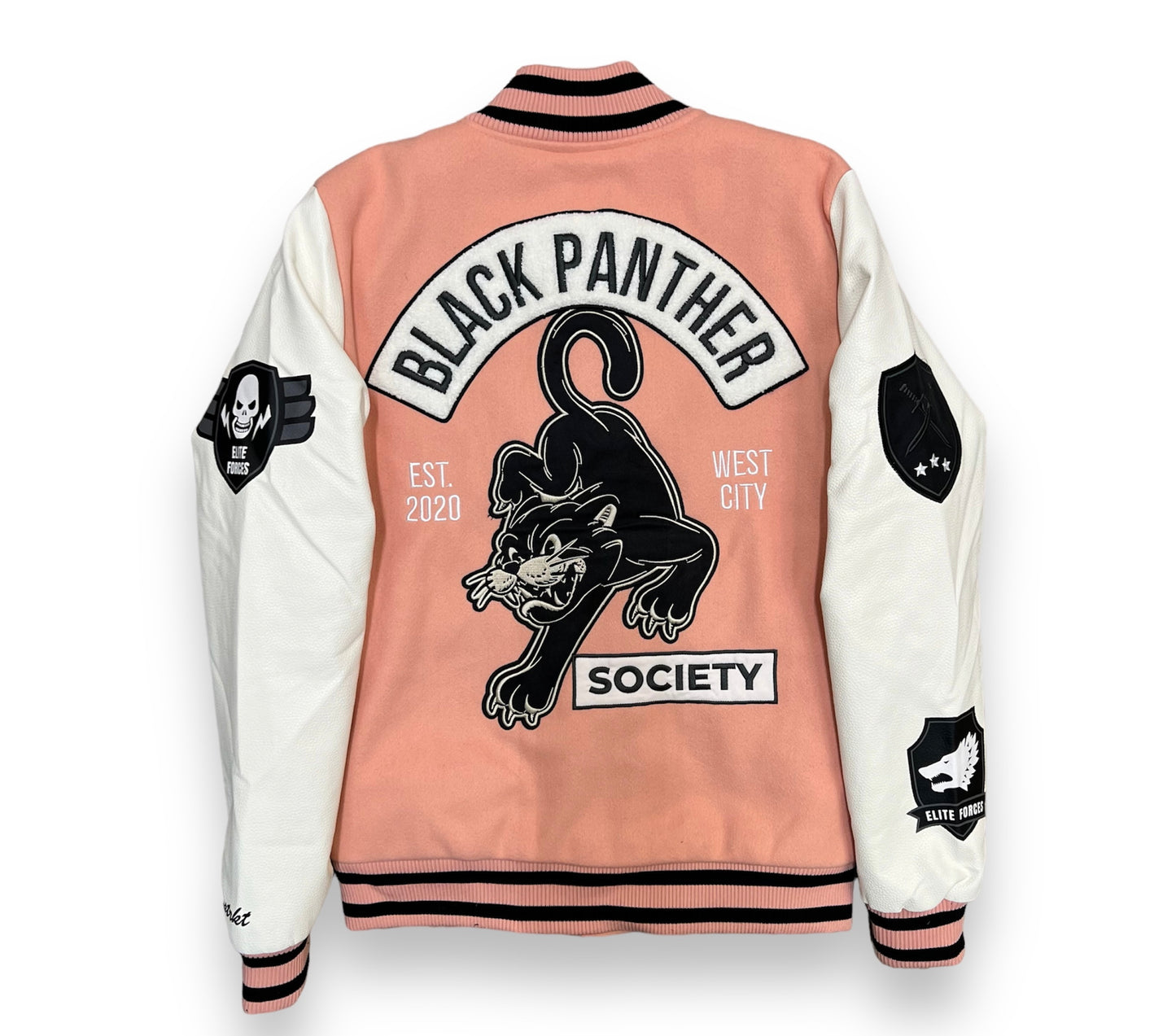 8ight Dstrkt Black Panther Pink Varsity Jacket
