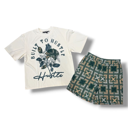 Rebel Minds Built To Hustle Cream Short Set