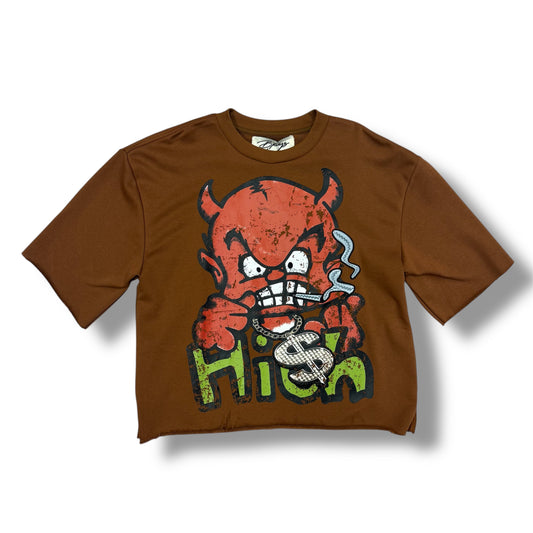 Bkys High Life Cropped Tee Brown