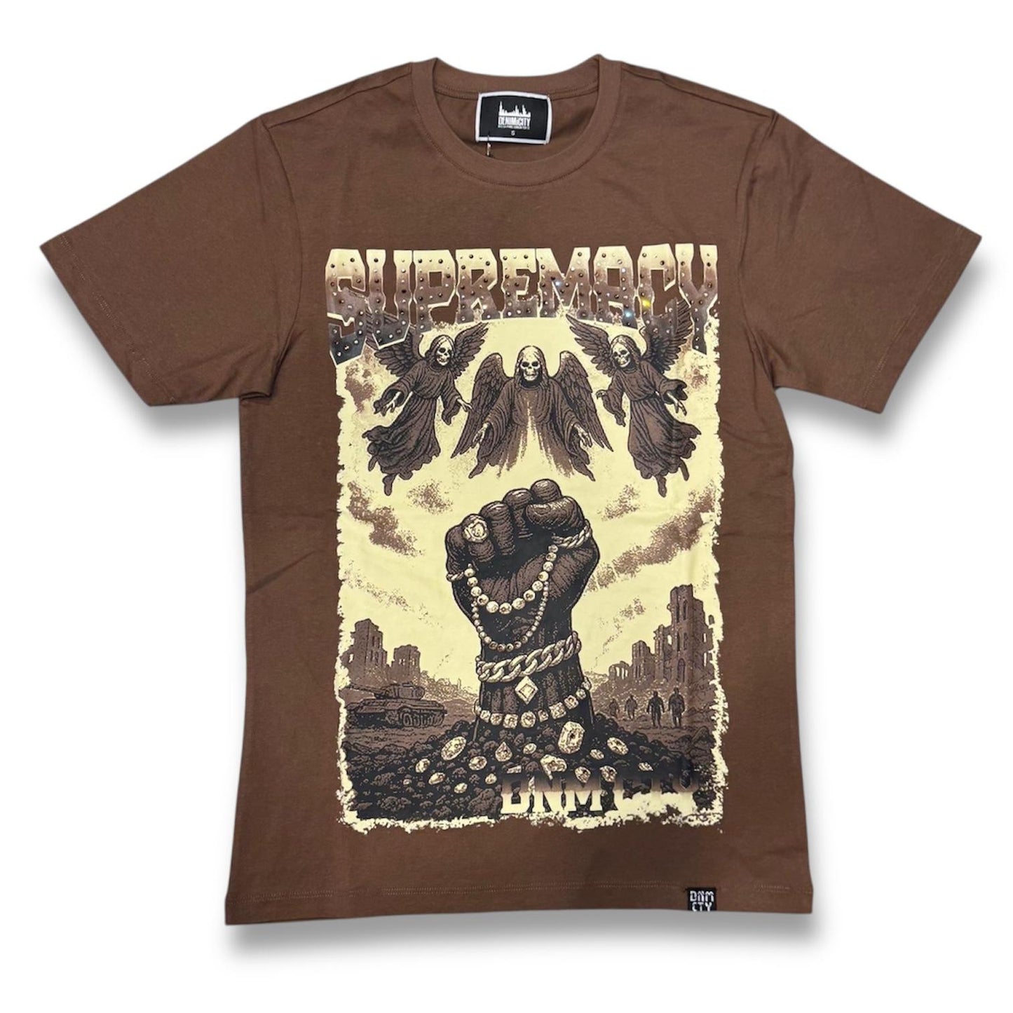 DenimiCity Rule Or Be Ruled Stone Brown T-Shirt