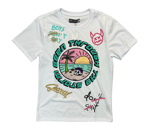 REBEL MINDS STORM GRAPHIC WHITE TEE