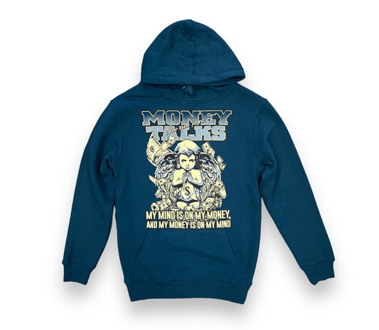 3Forty Money Talks Teal Hoodie