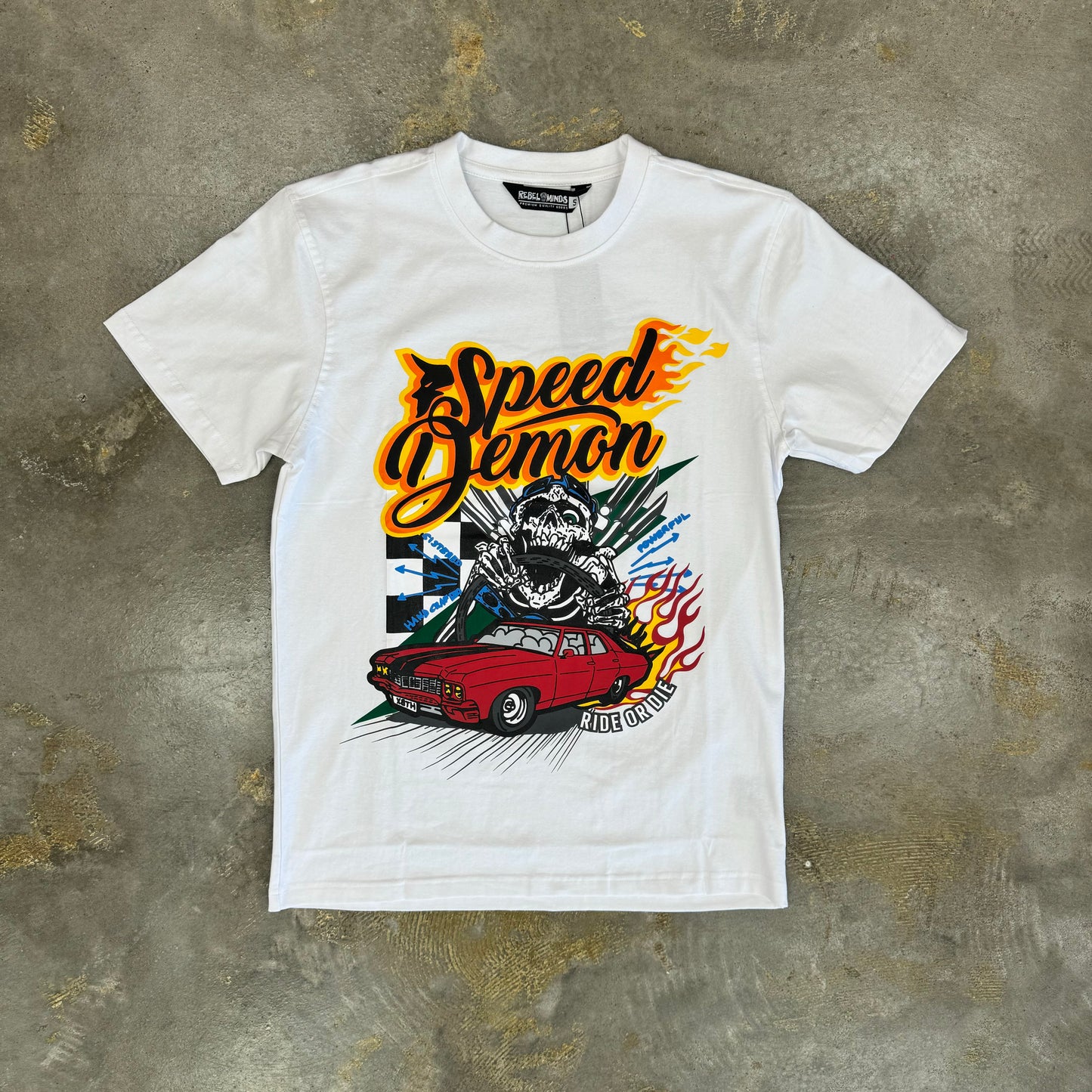 Rebel Minds Speed Demon White T-shirts