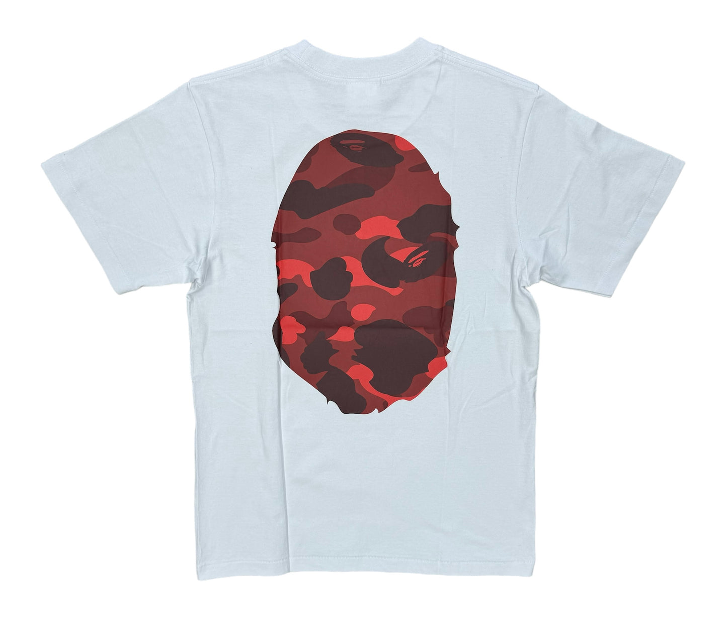 A Bathing Ape Bape “Camo Big Ape Head-Red” White T-Shirt