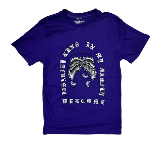 Focus Old English "Wings" Purple T-Shirt