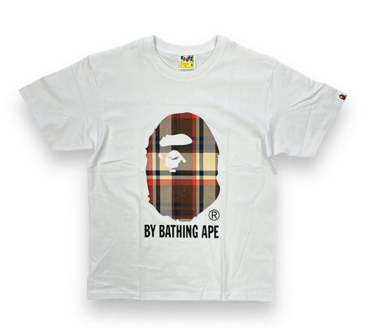 BAPE Check By Bathing Ape Tee White/Red