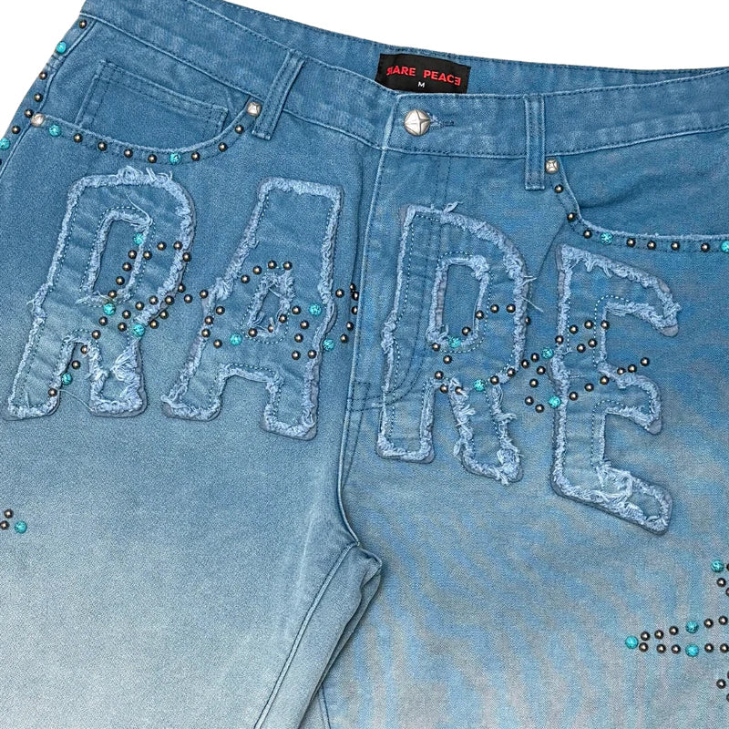 Rare Peace Wash Twill Self Patch Shorts Midnight Blue