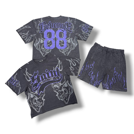 Rebel Minds Saint R. Stone Grey  Short Set