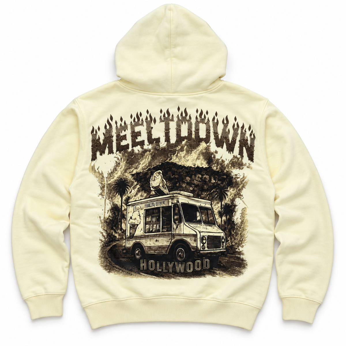 Denimicity Meltdown On Sunset Stoned Cream/Brown Hoodie