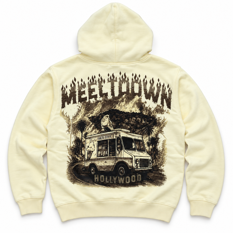 Denimicity Meltdown On Sunset Stoned Cream/Brown Hoodie