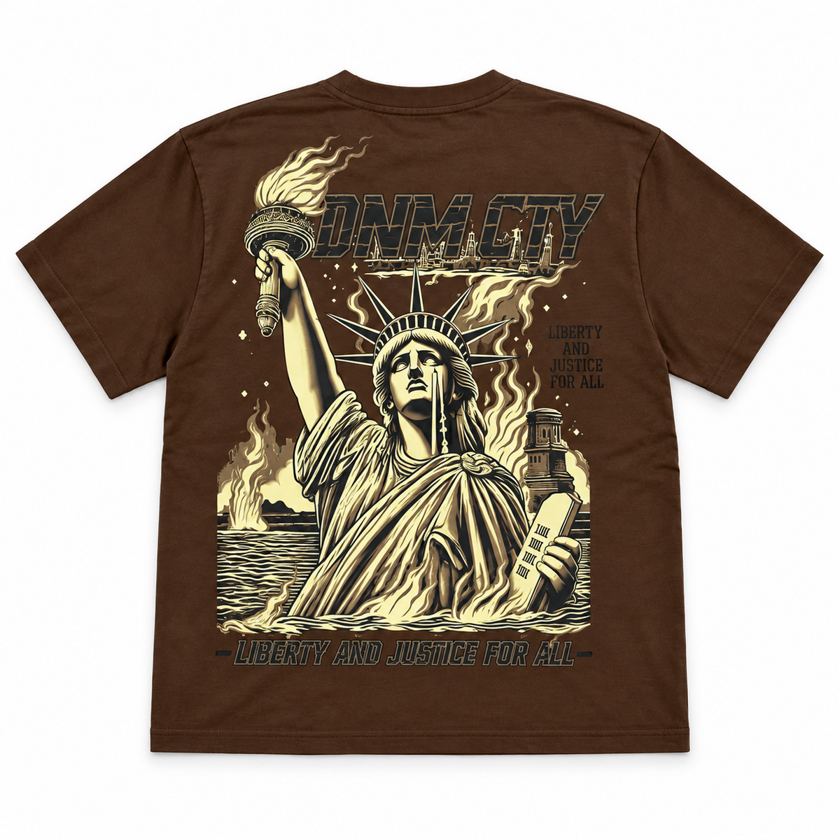 Denimicity Liberty Drowning Oversize Brown T-Shirts