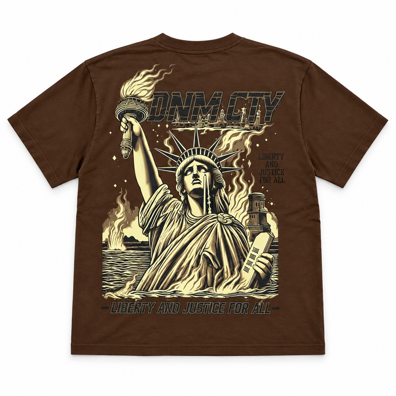 Denimicity Liberty Drowning Oversize Brown T-Shirts