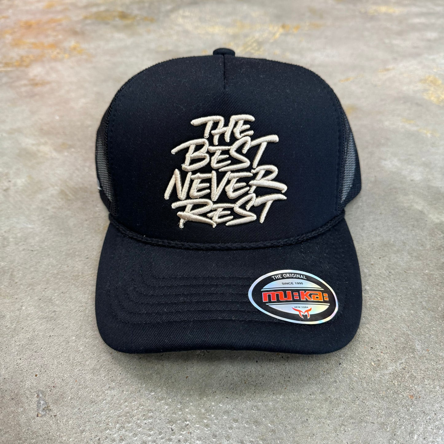 Muka The Best Never Rest Black Trucker Hat