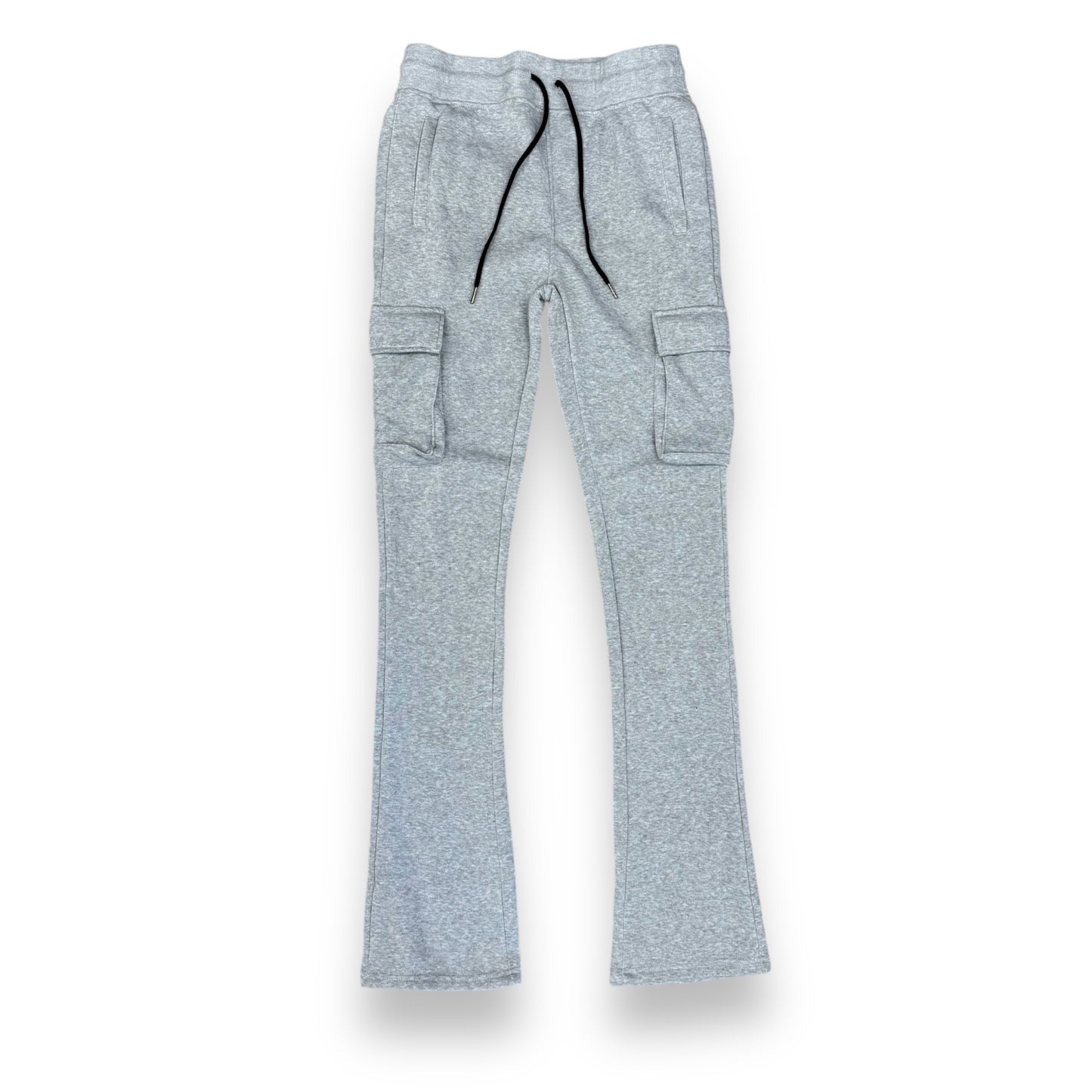 Octagon Stacked Flare Cargo Fleece Light Grey Jogger Kid's