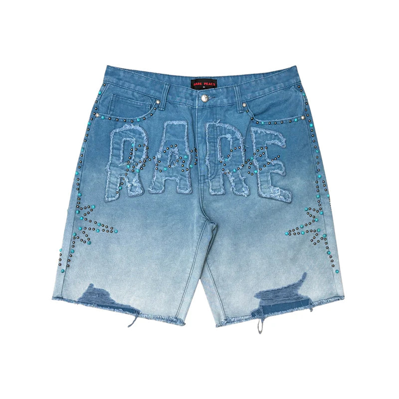 Rare Peace Wash Twill Self Patch Shorts Midnight Blue