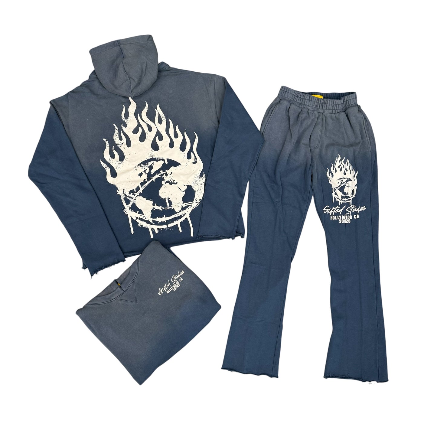 Gftd Era Blue Flare Stacked Jogger Set