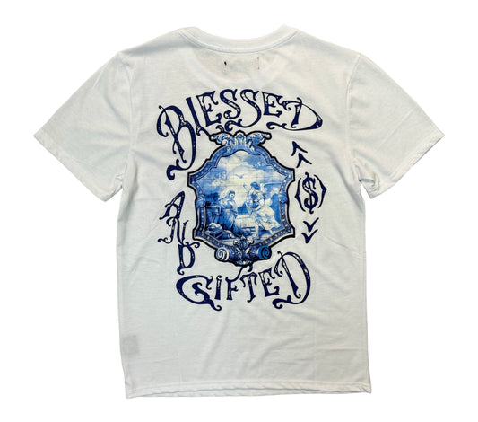 REBEL MINDS BLESSED GRAPHIC WHITE TEE