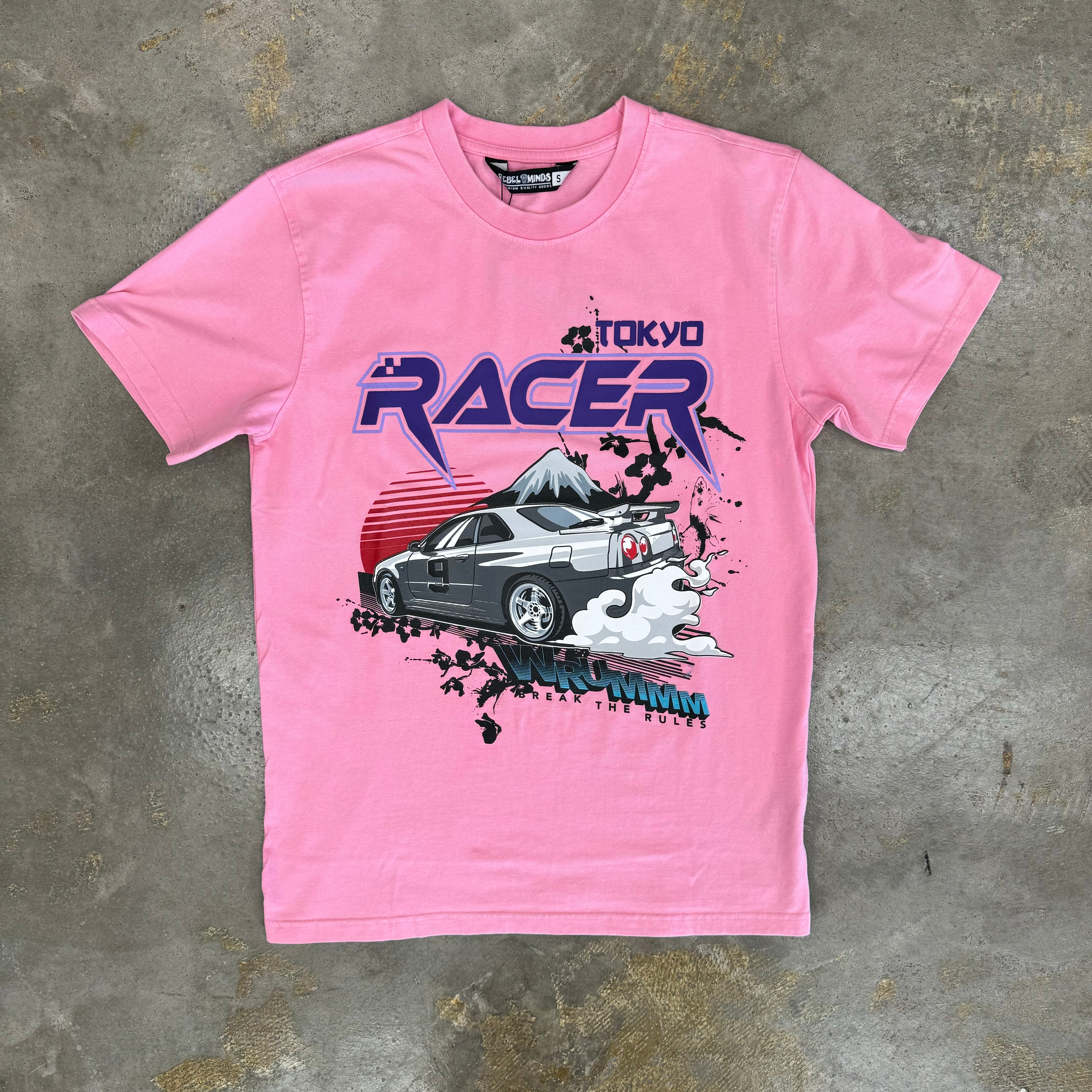 Rebel Minds Racer Pink T shirt Underground Clothing