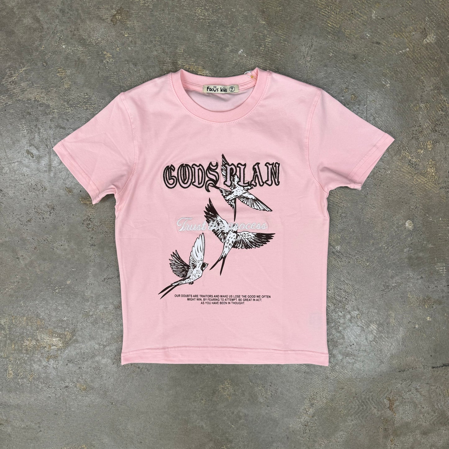 Focus Gods Plan Pink T-shirt Boy's