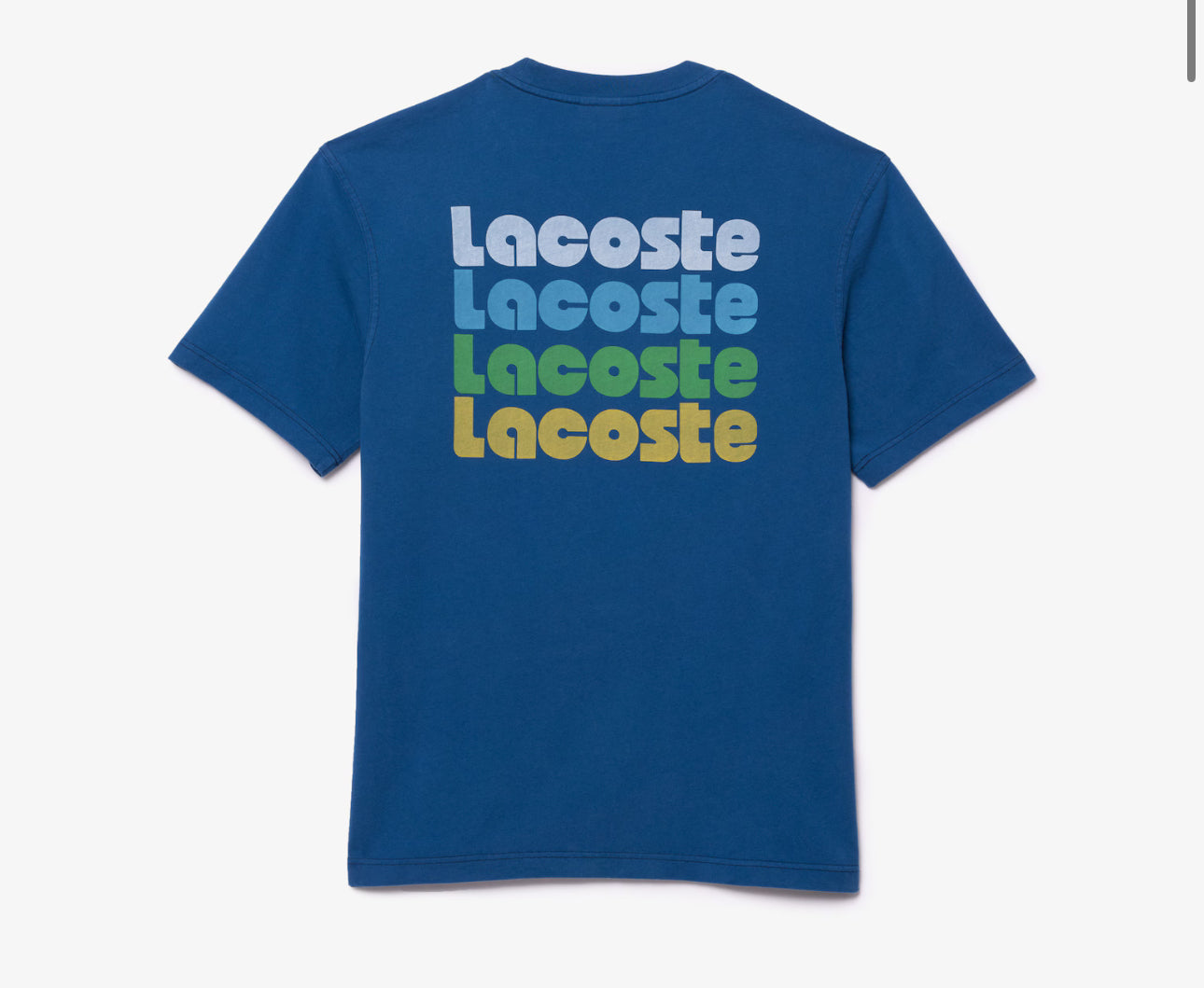 LACOSTS MEN'S WASHED EFFECT BLUE T-SHIRT