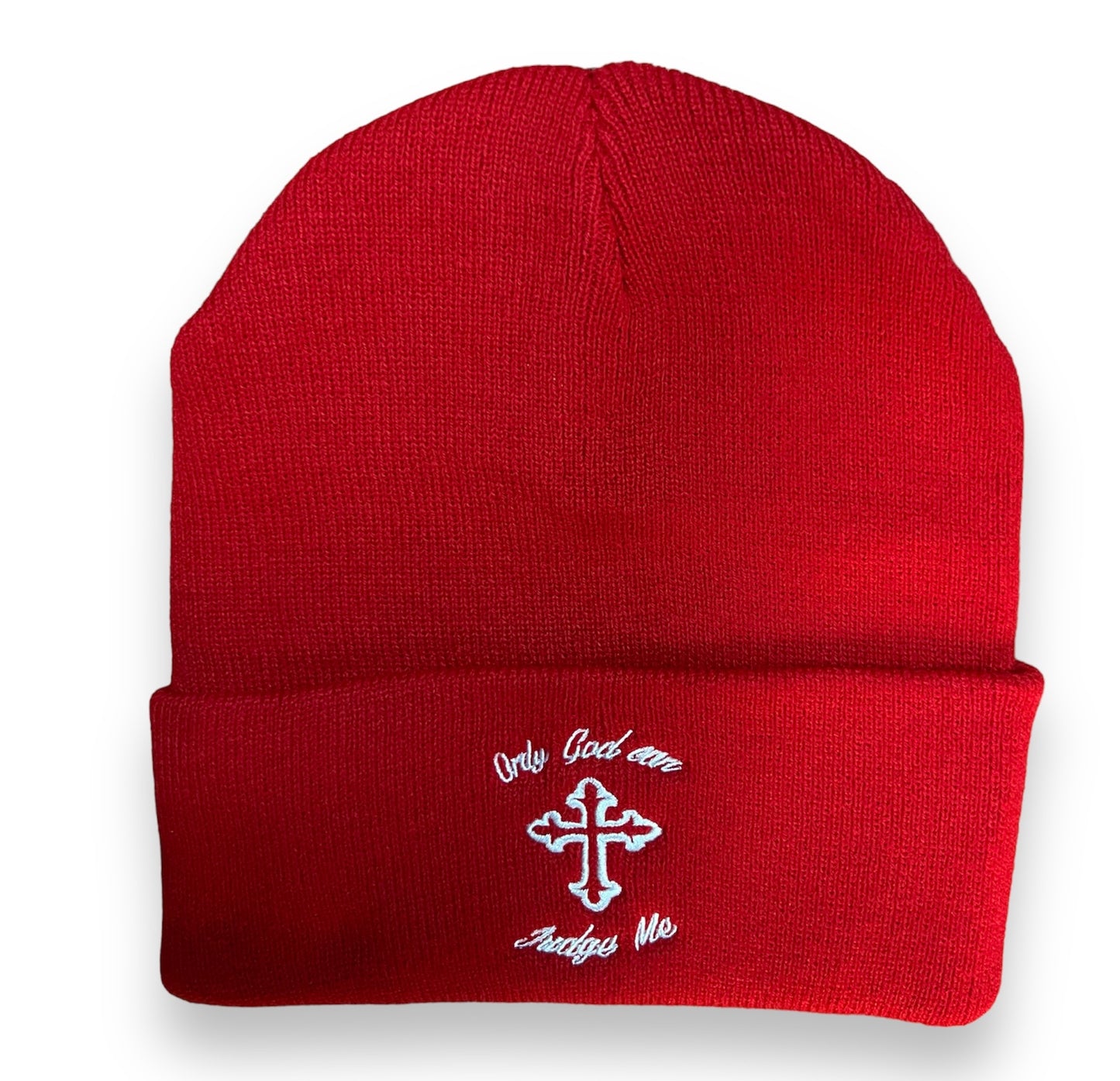 MUKA ONLY GOD BEANIE HAT RED
