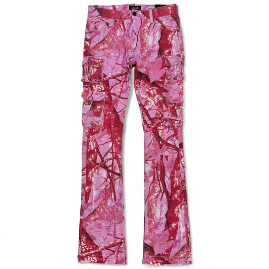 Kindred Camo Cargo Pink Stacked Flare Jeans