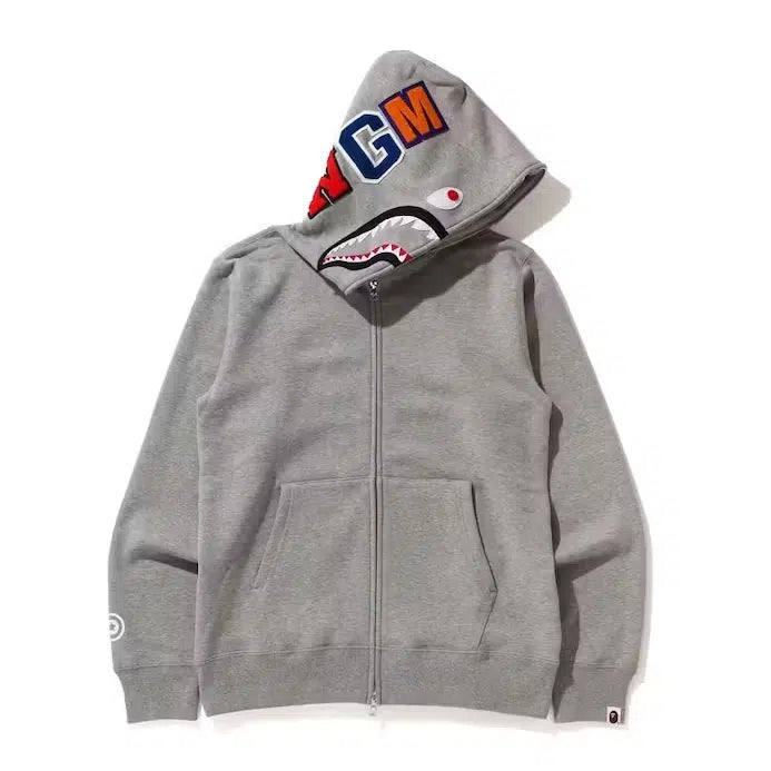 BAPE Double Side Shark Full Zip Hoodie Grey