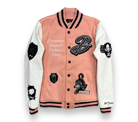 8IGHTH DSTRKT Black Panther Pink Varsity Jacket
