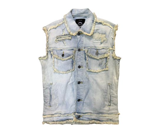 Focus Denim Heavy Dstrssd Vintage Denim Vest