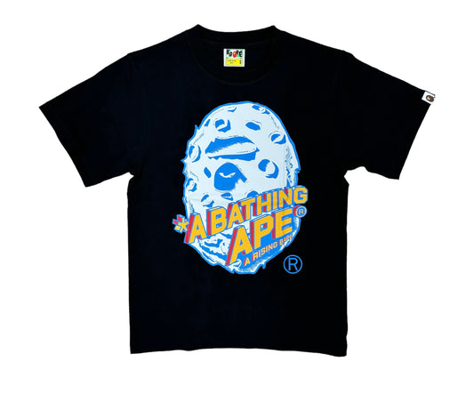 A Bathing Ape Bape “Moon Ape Head” Black T-Shirt
