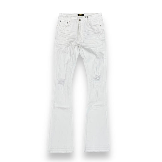 Gftd White Flare Stacked Jeans