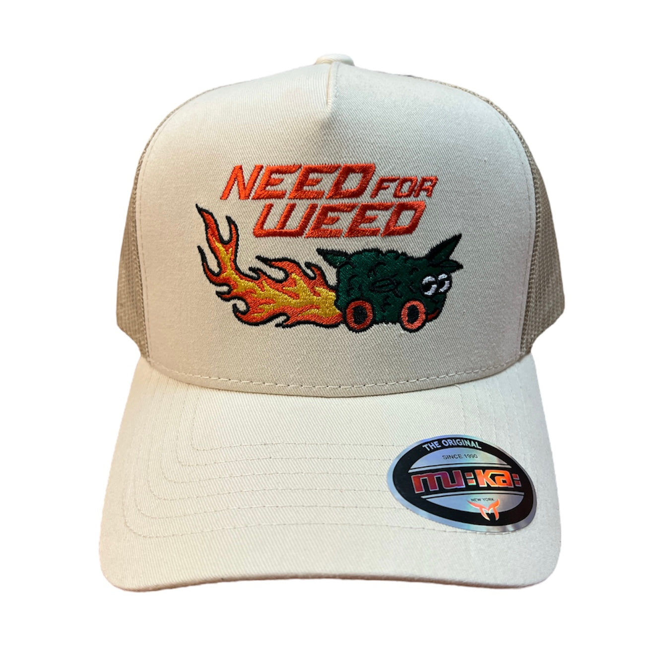 MUKA NEED FOR WEED OATMEAL TRUCKER HAT