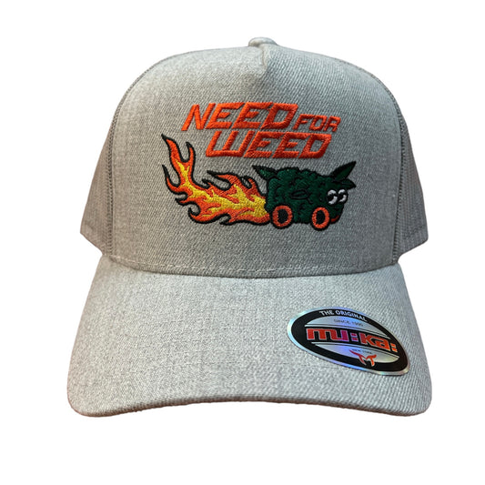 MUKA NEED FOR WEED H.GREY TRUCKER HAT
