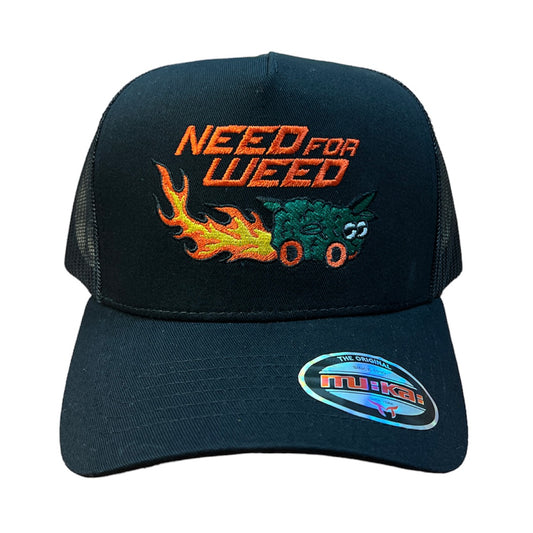 MUKA NEED FOR WEED BLACK TRUCKER HAT