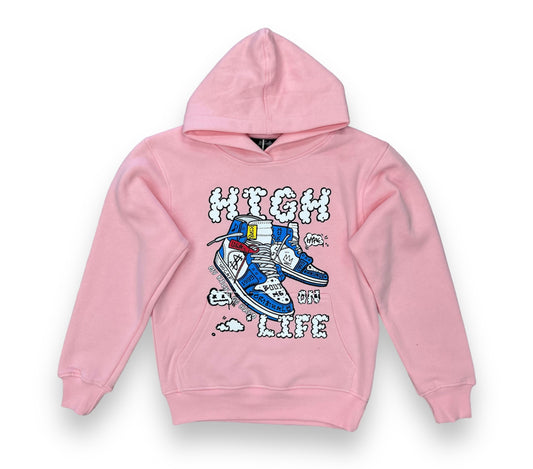 3FORTY HIGH LIFE PINK BOY'S HOODIE