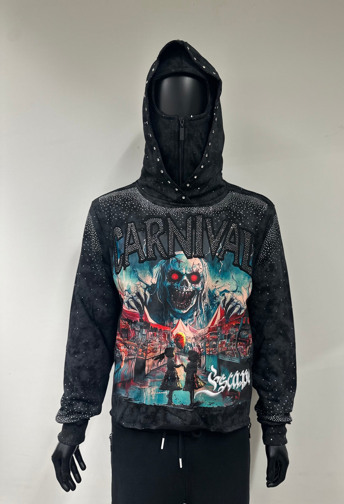 Bkys Carnival Black Cropped Hoodie