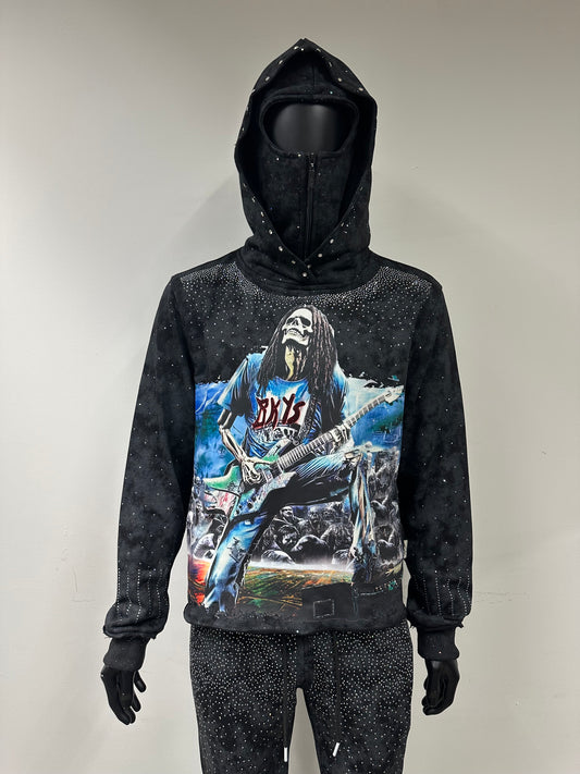 Bkys Fear No Art Black Cropped Hoodie