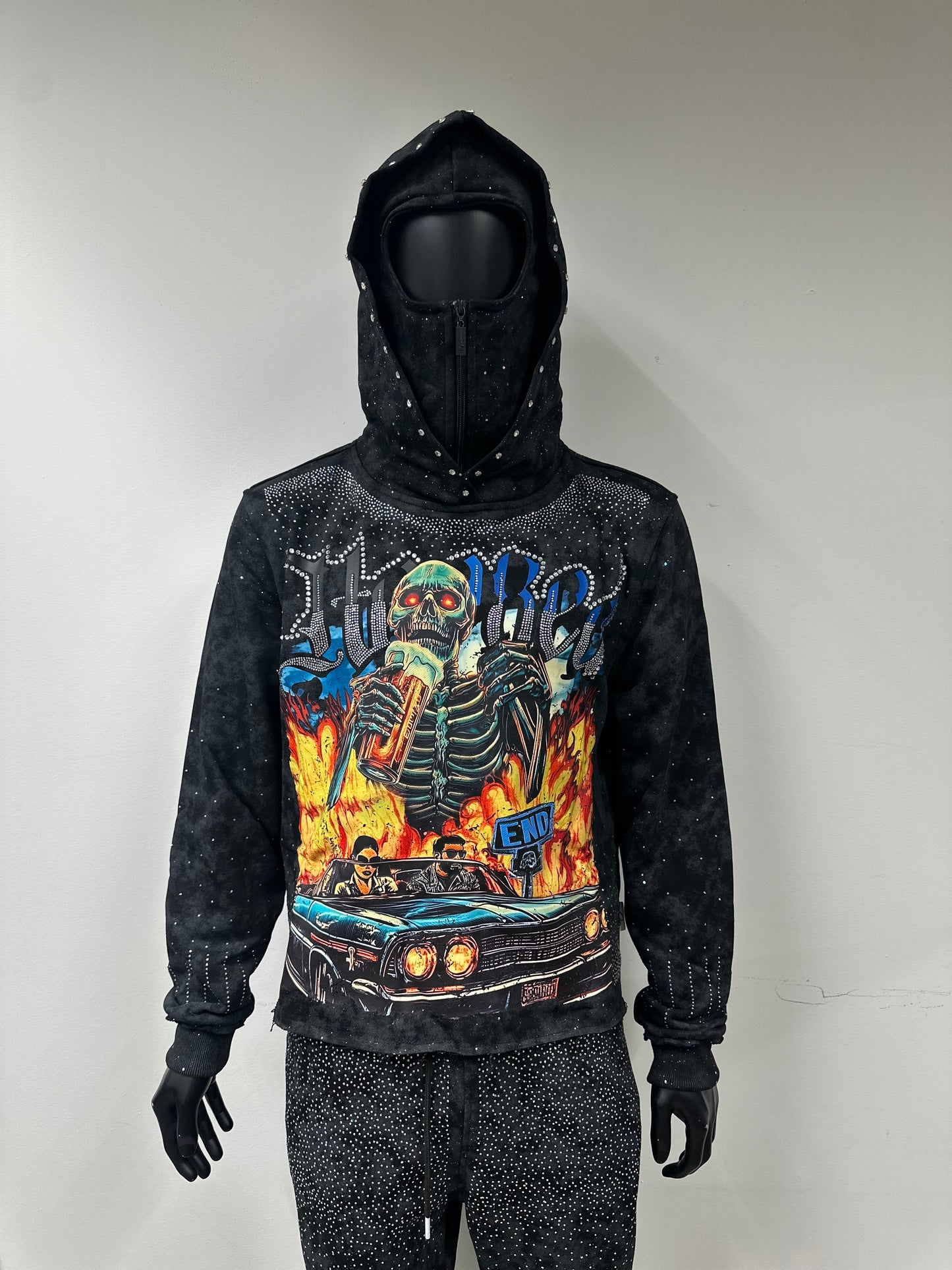 Bkys Hooked Black Cropped Hoodie