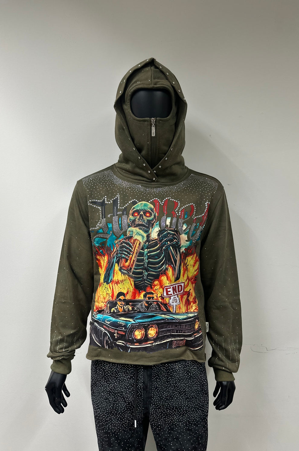 Bkys Hooked Olive Cropped Hoodie