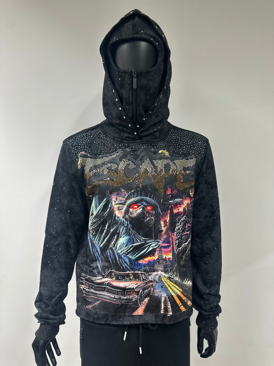 Bkys Escape Black Cropped Hoodie