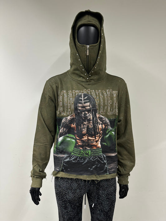 Bkys Contender Olive Cropped Hoodie