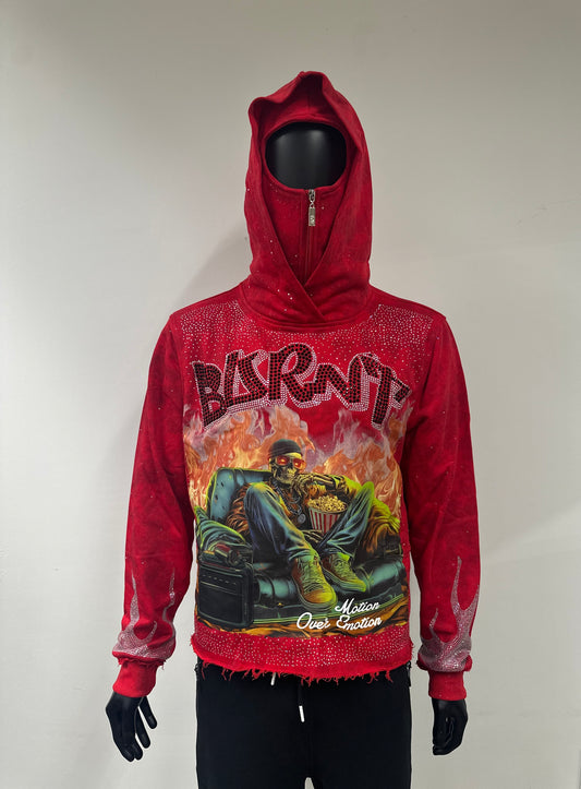 Bkys Burnt Red Cropped Hoodie