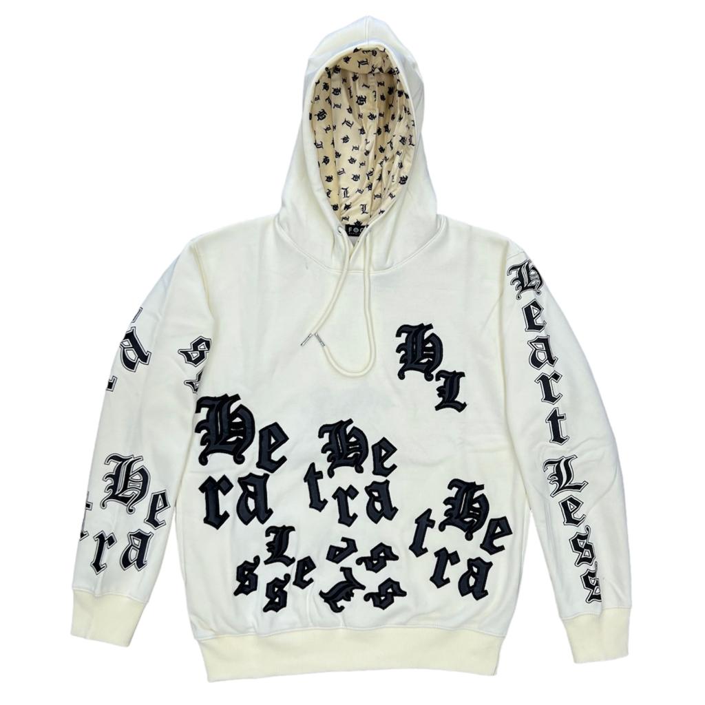 FOCUS HEARTLESS LETTERING HOODIE IVORY – Underground Clothing
