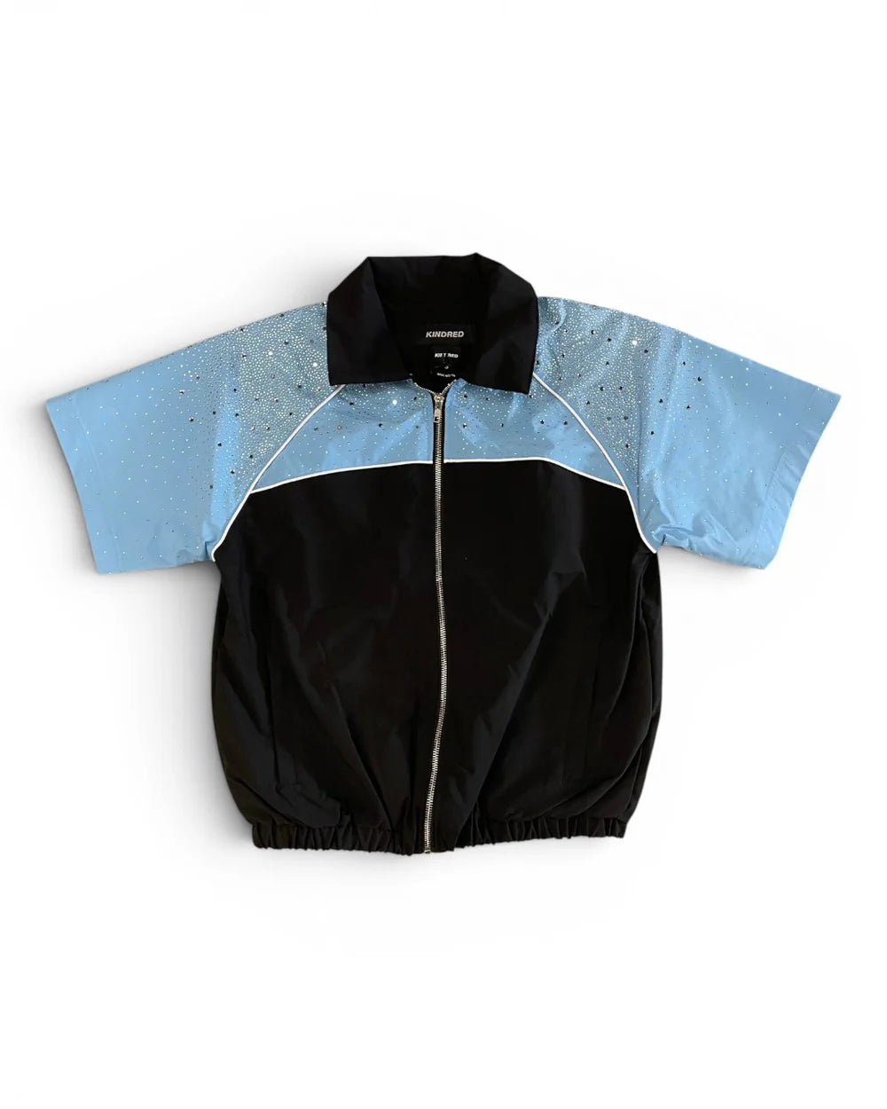 Kindred Rhinestone Nylon Short Set Black / Blue