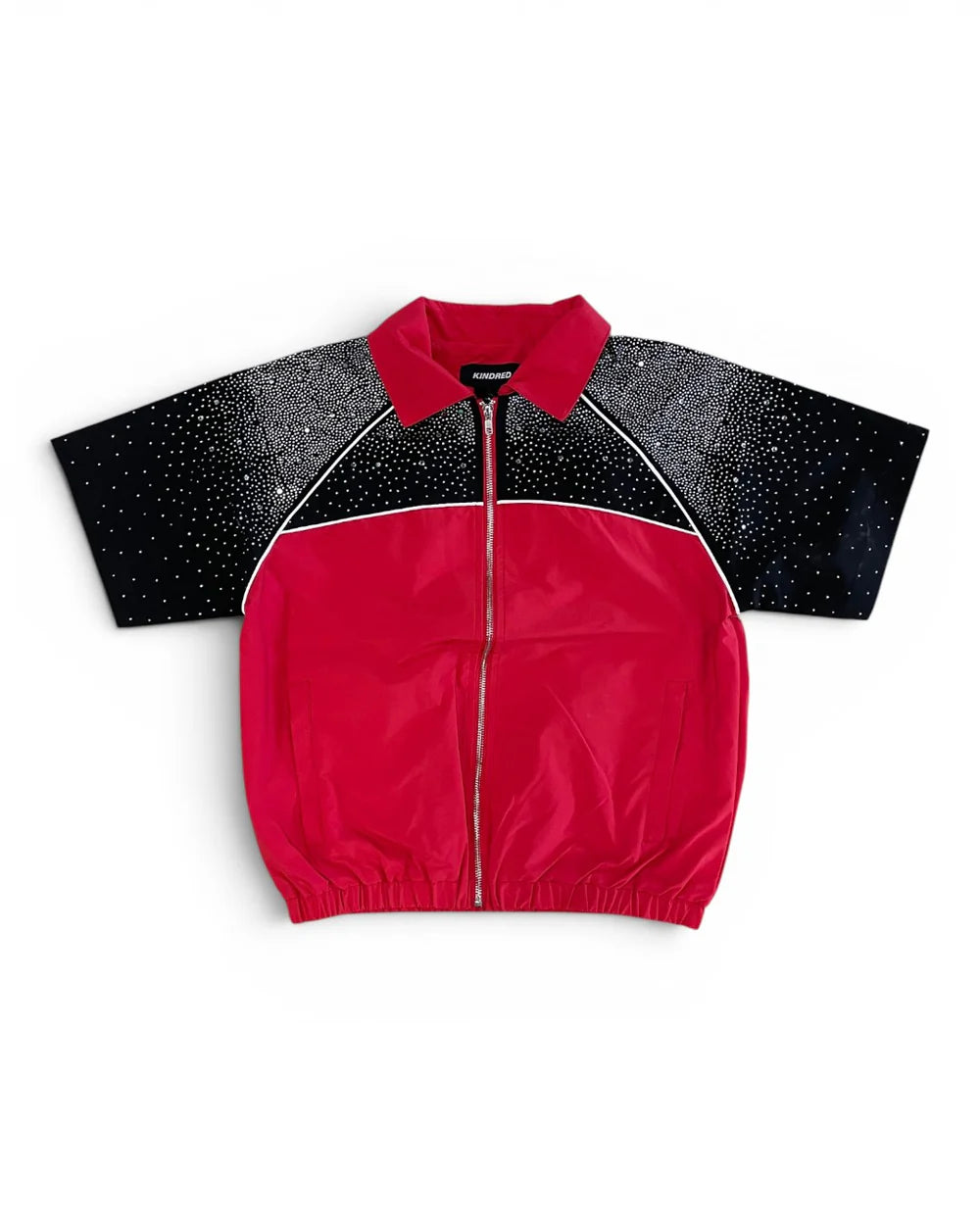 Kindred Rhinestone Nylon Short Set Red / Black